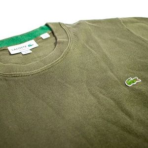 Lacoste Olive Green Crew Neck Sweater (Medium)